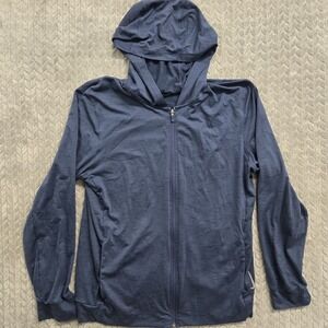 Nike Yoga Jacket Mens Medium Blue Dri-FIT Full‎ Zip Hoodie Lightweight CZ2217
